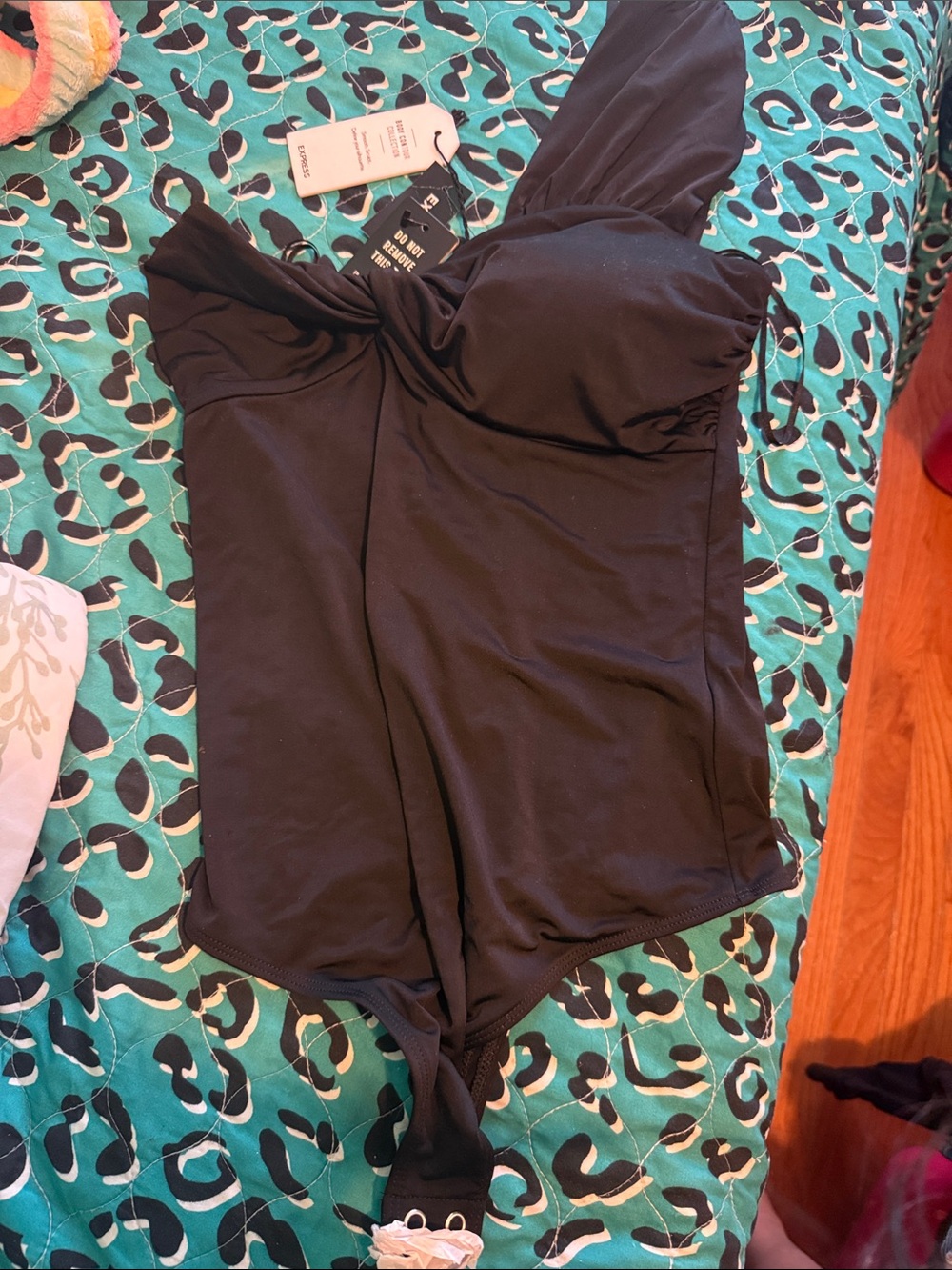 Express body contour off shoulder body suit